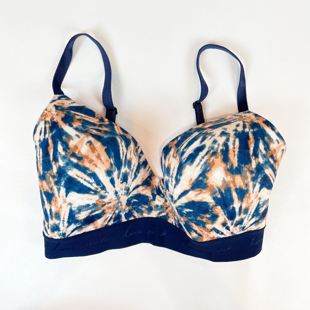 NWOT Victoria's Secret PINK Bra 34DDD Wear Everywhere Wireless Tie Dye